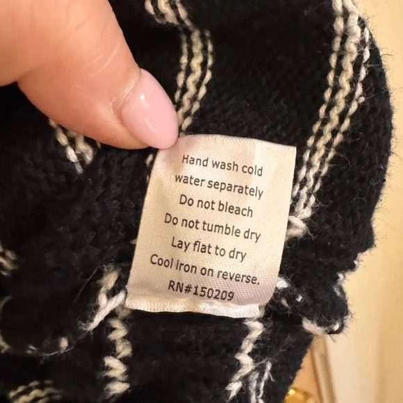 La Ligne Striped Half-Zip Cotton Cropped Sweater in Black/White - Size Medium - Picture 6 of 6